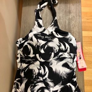 Spanx Swimwear Decadent Decollete Halter Tankini